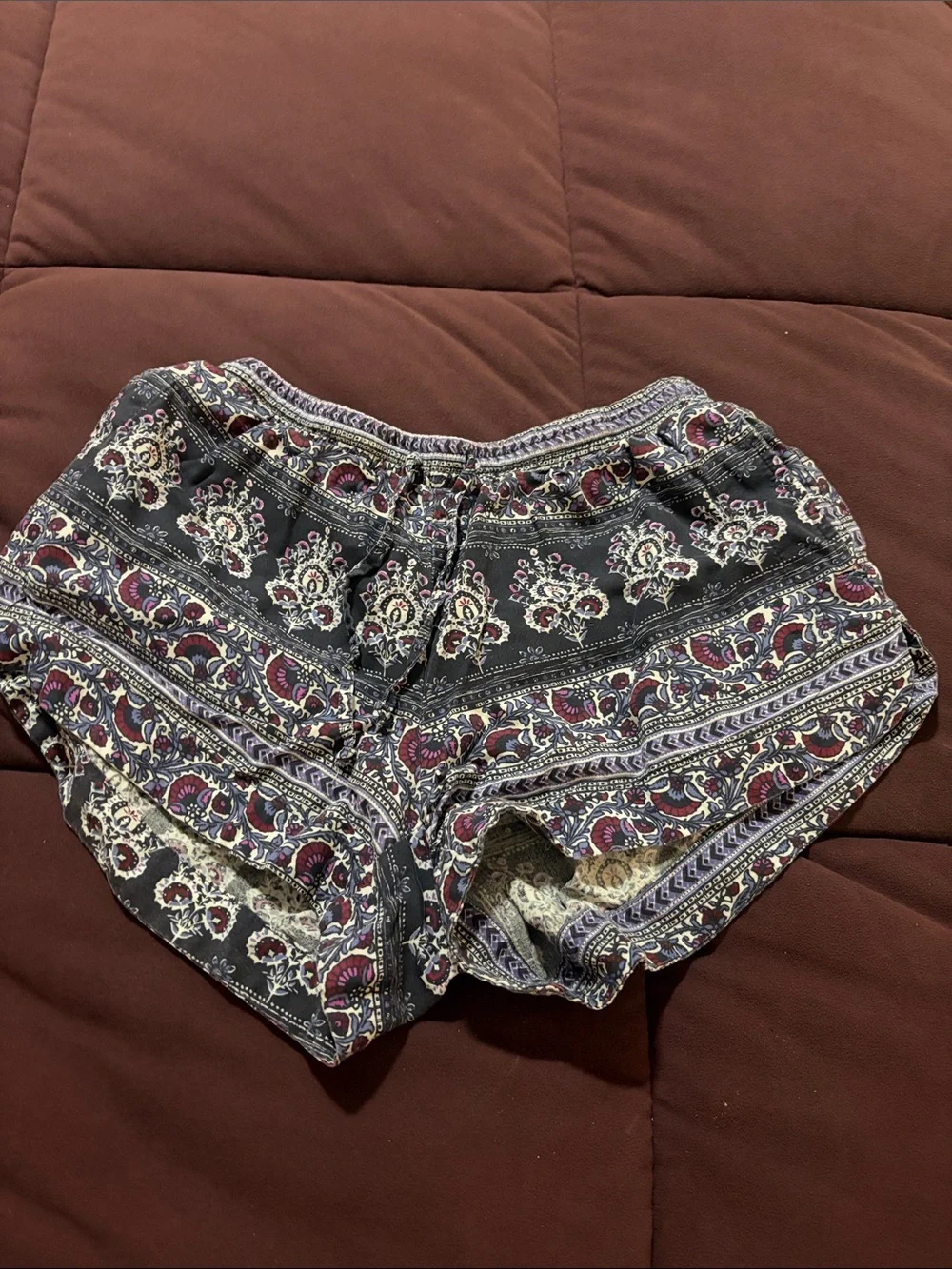 American Eagle Outfitters Paisley Shorts - Black & Purple
